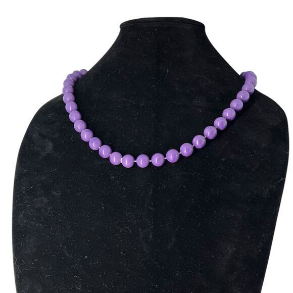 Unbranded Vintage Purple Beaded Statement Necklace - Retro Costume Jewelry - Picture 1 of 9